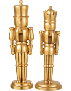 Statues Duo de Casse noisette doré en résine H37 cm - 1