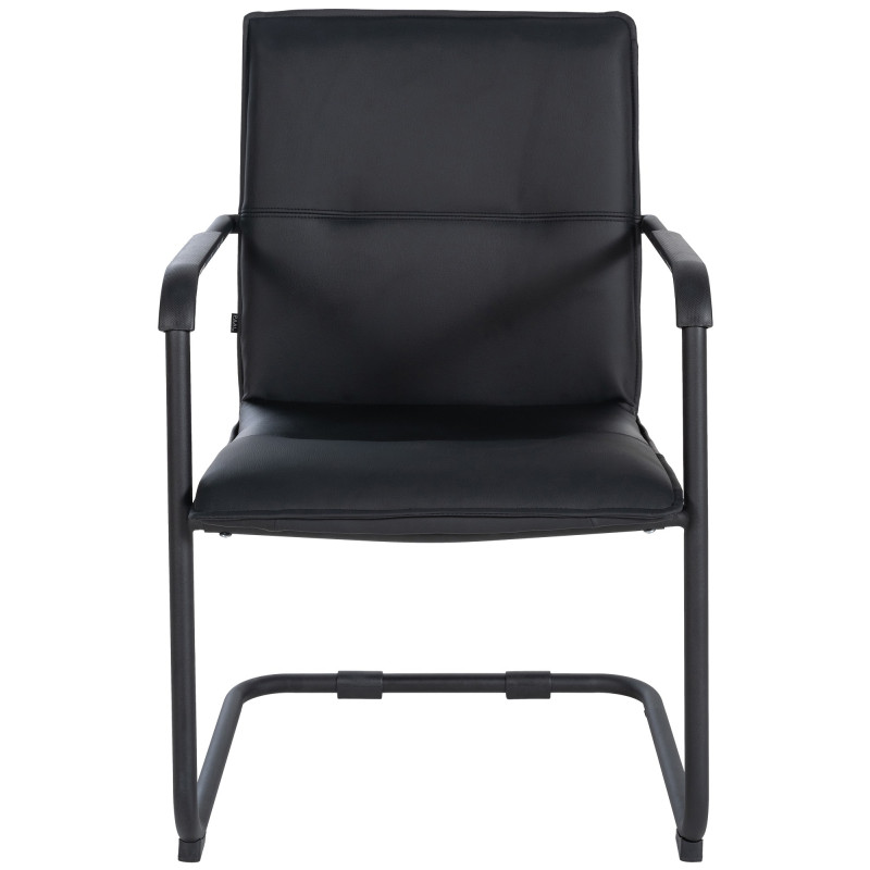 Fauteuil de table moderne avec accoudoirs en Polyuréthane Noir Métal Noir Seamus - 2