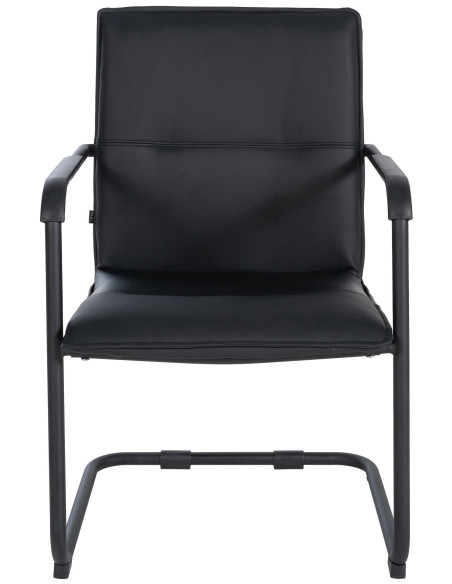 Fauteuil de table moderne avec accoudoirs en Polyuréthane Noir Métal Noir Seamus - 2