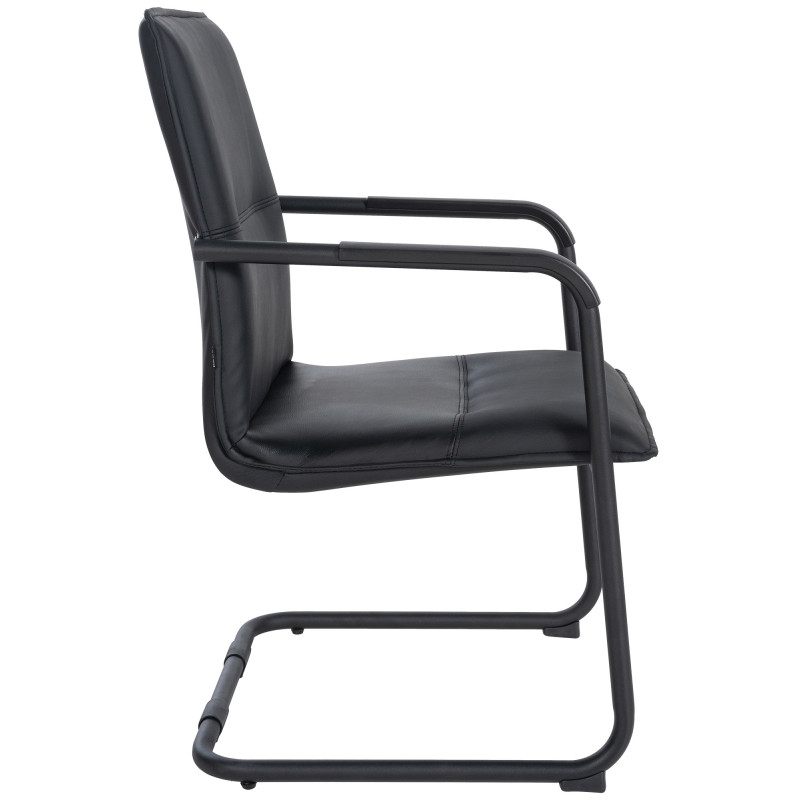 Fauteuil de table moderne avec accoudoirs en Polyuréthane Noir Métal Noir Seamus - 3