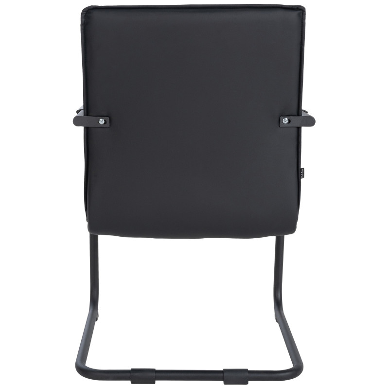 Fauteuil de table moderne avec accoudoirs en Polyuréthane Noir Métal Noir Seamus - 4