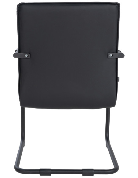 Fauteuil de table moderne avec accoudoirs en Polyuréthane Noir Métal Noir Seamus - 4