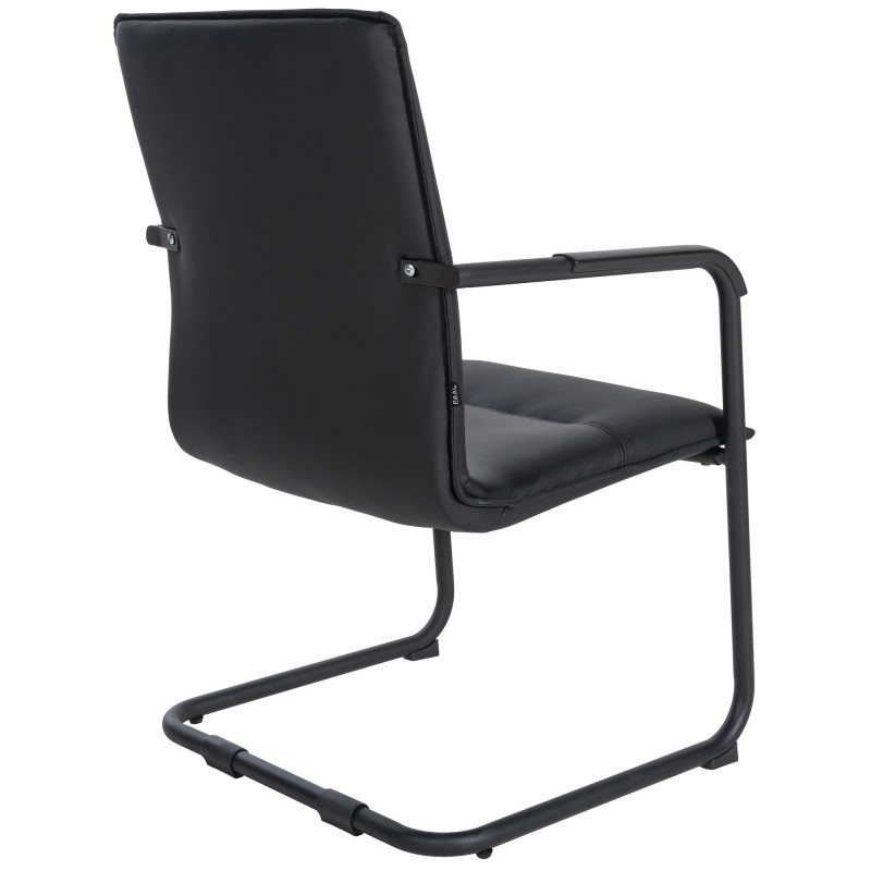 Fauteuil de table moderne avec accoudoirs en Polyuréthane Noir Métal Noir Seamus - 5