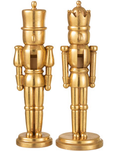 Statues Duo de Casse noisette doré en résine H47 cm - 1