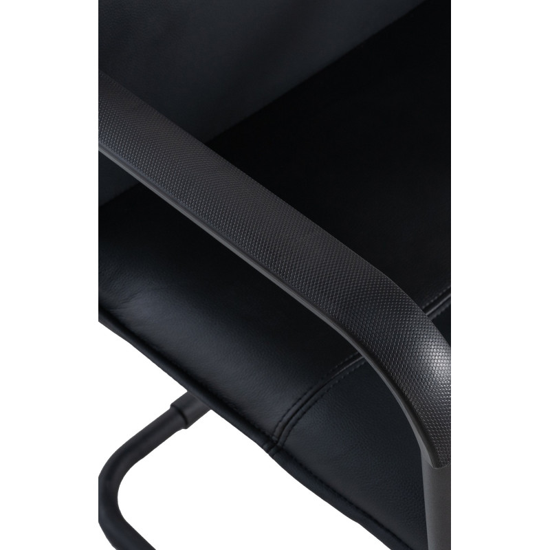 Fauteuil de table moderne avec accoudoirs en Polyuréthane Noir Métal Noir Seamus - 6