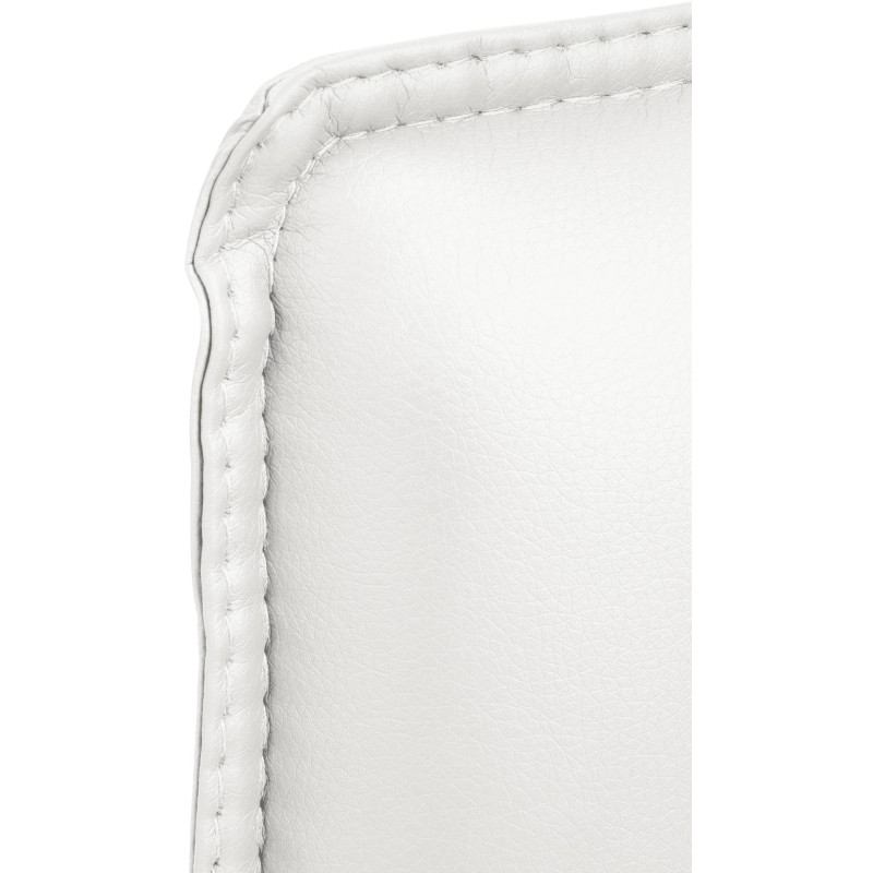 Fauteuil de table moderne avec accoudoirs en Polyuréthane Blanc Métal Argenté Seamus - 4