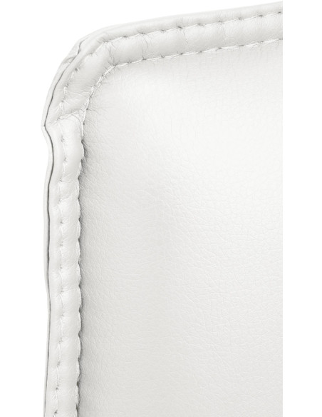 Fauteuil de table moderne avec accoudoirs en Polyuréthane Blanc Métal Argenté Seamus - 4