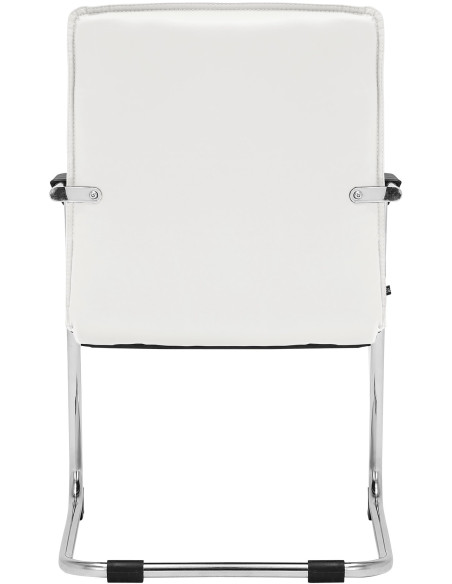 Fauteuil de table moderne avec accoudoirs en Polyuréthane Blanc Métal Argenté Seamus - 6
