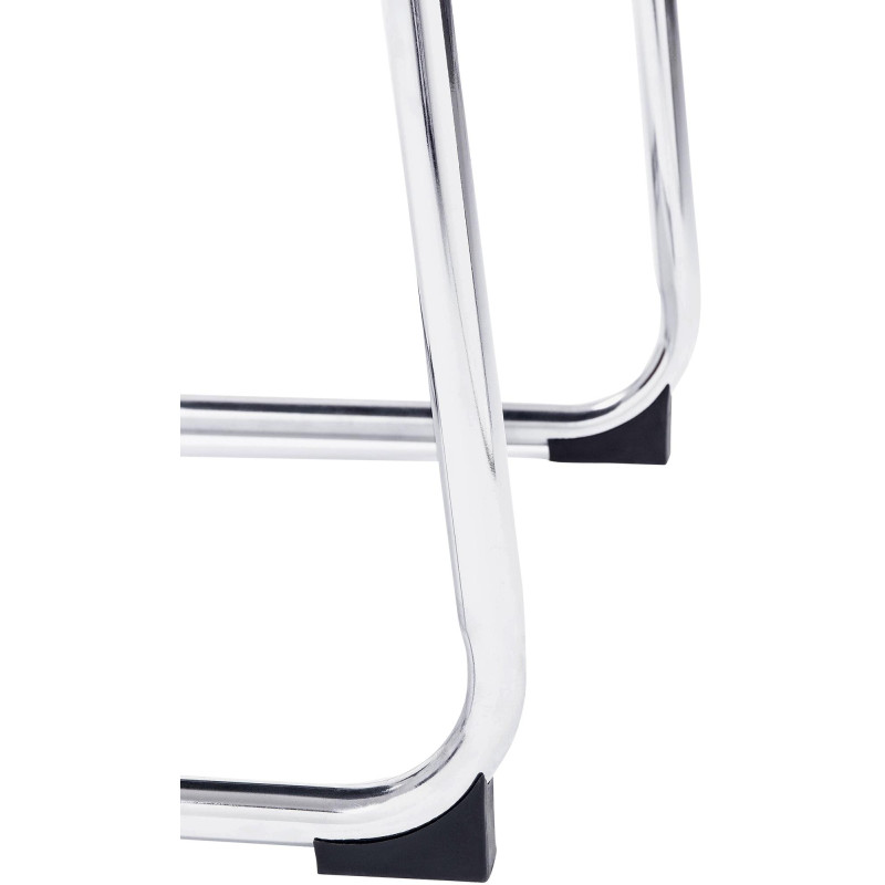 Fauteuil de table moderne avec accoudoirs en Polyuréthane Blanc Métal Argenté Seamus - 7