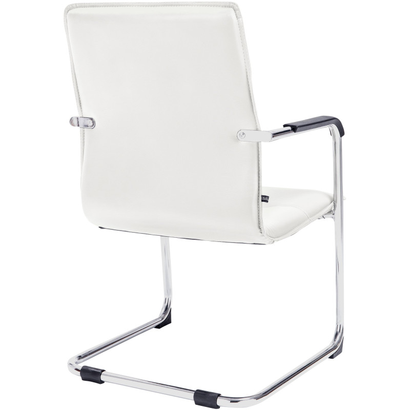 Fauteuil de table moderne avec accoudoirs en Polyuréthane Blanc Métal Argenté Seamus - 8