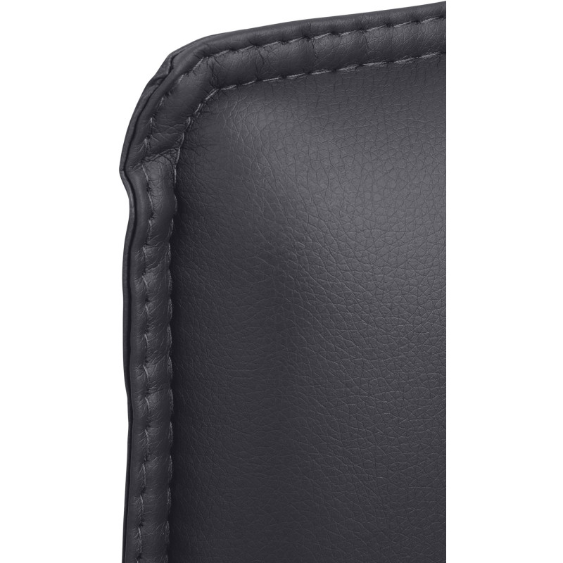 Fauteuil de table moderne avec accoudoirs en Polyuréthane Noir Métal Argenté Seamus - 4