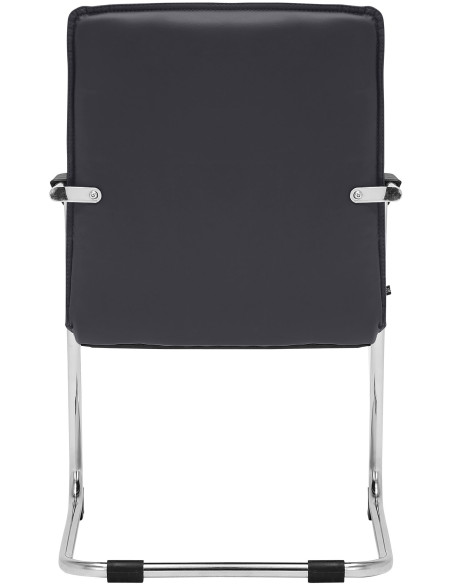 Fauteuil de table moderne avec accoudoirs en Polyuréthane Noir Métal Argenté Seamus - 6