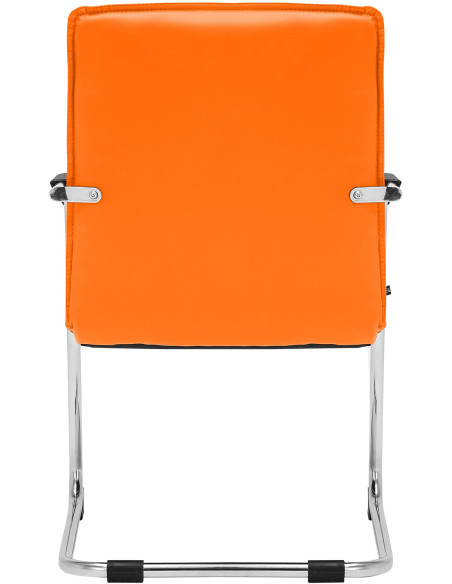 Fauteuil de table moderne avec accoudoirs en Polyuréthane Orange Métal Argenté Seamus - 6