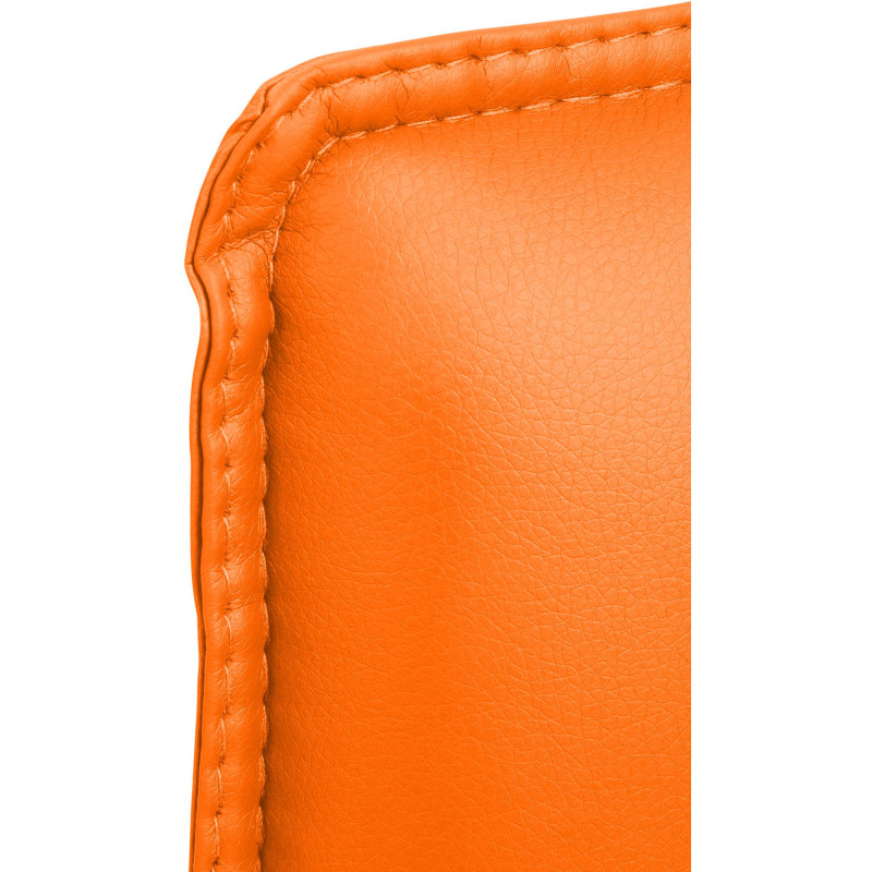 Fauteuil de table moderne avec accoudoirs en Polyuréthane Orange Métal Argenté Seamus - 7