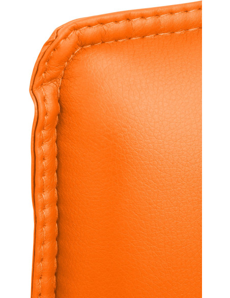 Fauteuil de table moderne avec accoudoirs en Polyuréthane Orange Métal Argenté Seamus - 7