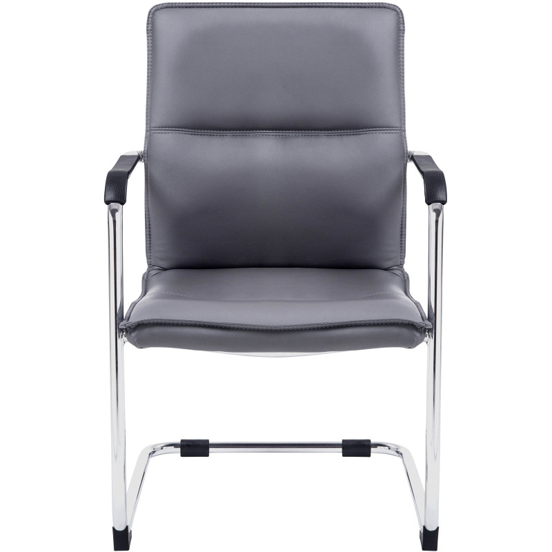 Fauteuil de table moderne avec accoudoirs en Polyuréthane Gris Métal Argenté Seamus - 2