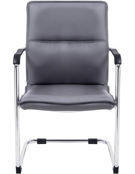 Fauteuil de table moderne avec accoudoirs en Polyuréthane Gris Métal Argenté Seamus - 2