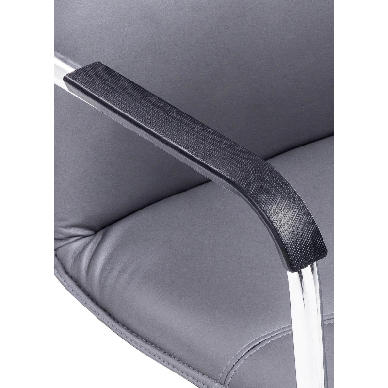 Fauteuil de table moderne avec accoudoirs en Polyuréthane Gris Métal Argenté Seamus - 8