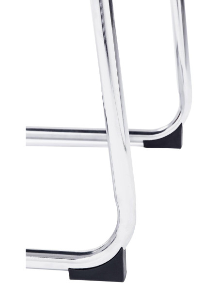 Fauteuil de table moderne avec accoudoirs en Polyuréthane Blanc crème Métal Argenté Seamus - 6