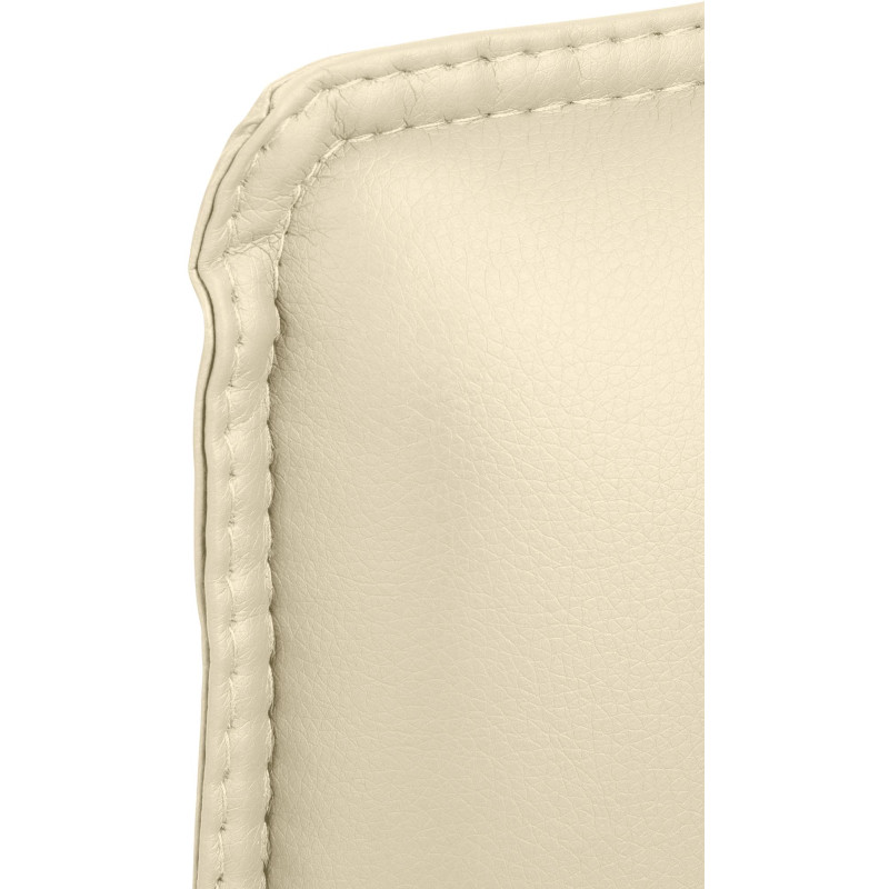 Fauteuil de table moderne avec accoudoirs en Polyuréthane Blanc crème Métal Argenté Seamus - 7