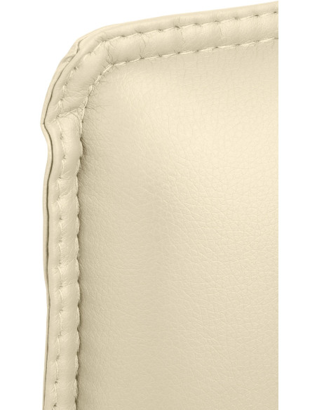 Fauteuil de table moderne avec accoudoirs en Polyuréthane Blanc crème Métal Argenté Seamus - 7