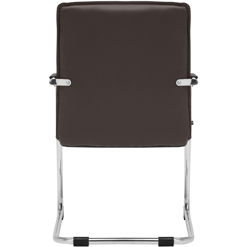 Fauteuil de table moderne avec accoudoirs en Polyuréthane Marron Métal Argenté Seamus - 5