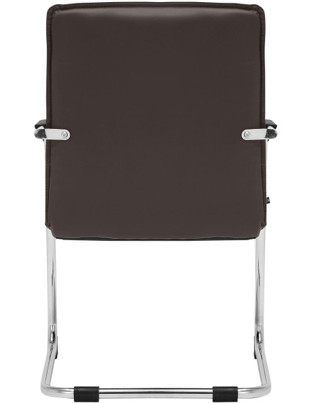 Fauteuil de table moderne avec accoudoirs en Polyuréthane Marron Métal Argenté Seamus - 5