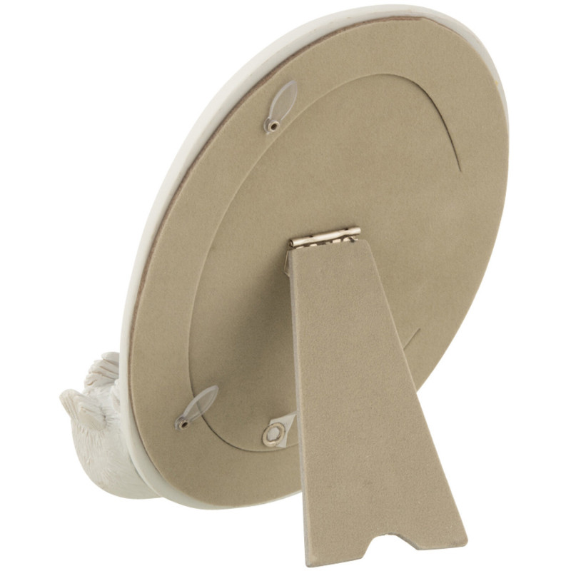 Cadre photo ovale Cygne Swan en Résine Blanc Argenté pour photo - 3