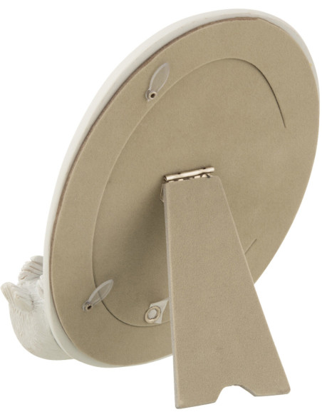 Cadre photo ovale Cygne Swan en Résine Blanc Argenté pour photo - 3