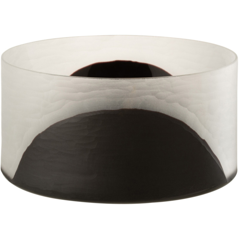 Photophore Rond Circulo Diamètre 25 cm en Verre Blanc Noir - 1