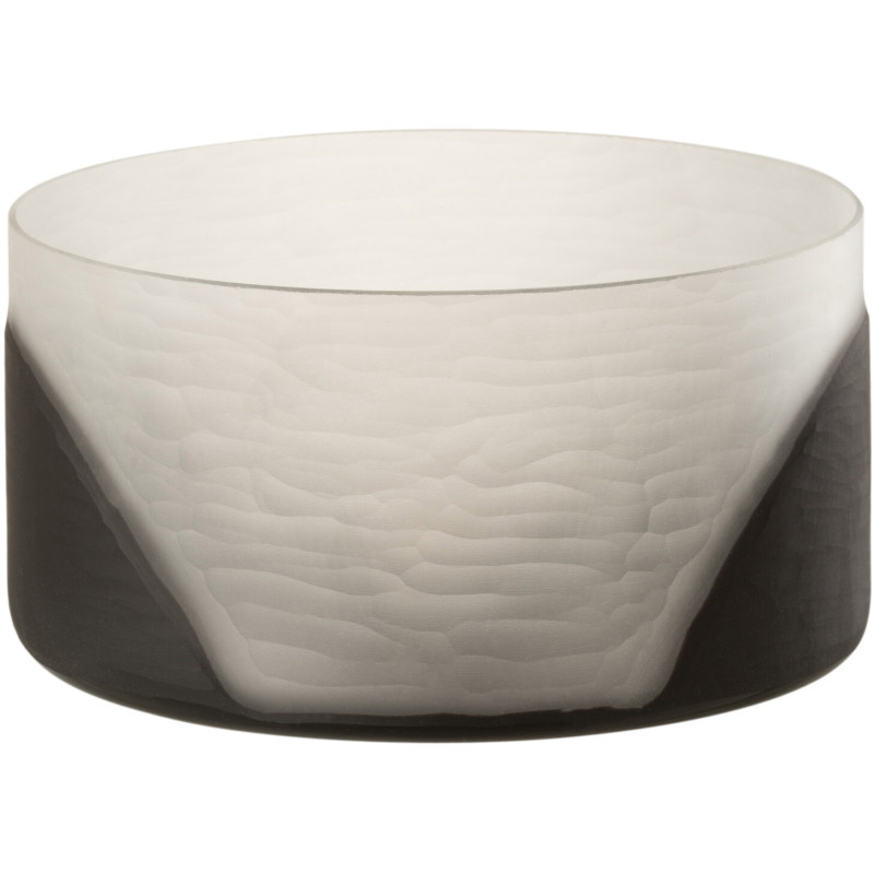 Photophore Rond Circulo Diamètre 25 cm en Verre Blanc Noir - 5