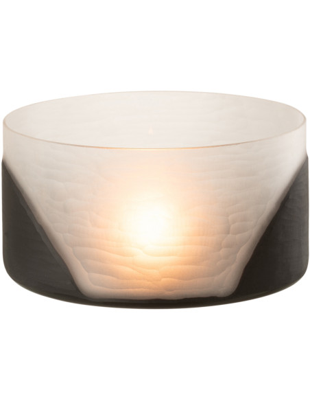 Photophore Rond Circulo Diamètre 25 cm en Verre Blanc Noir - 6