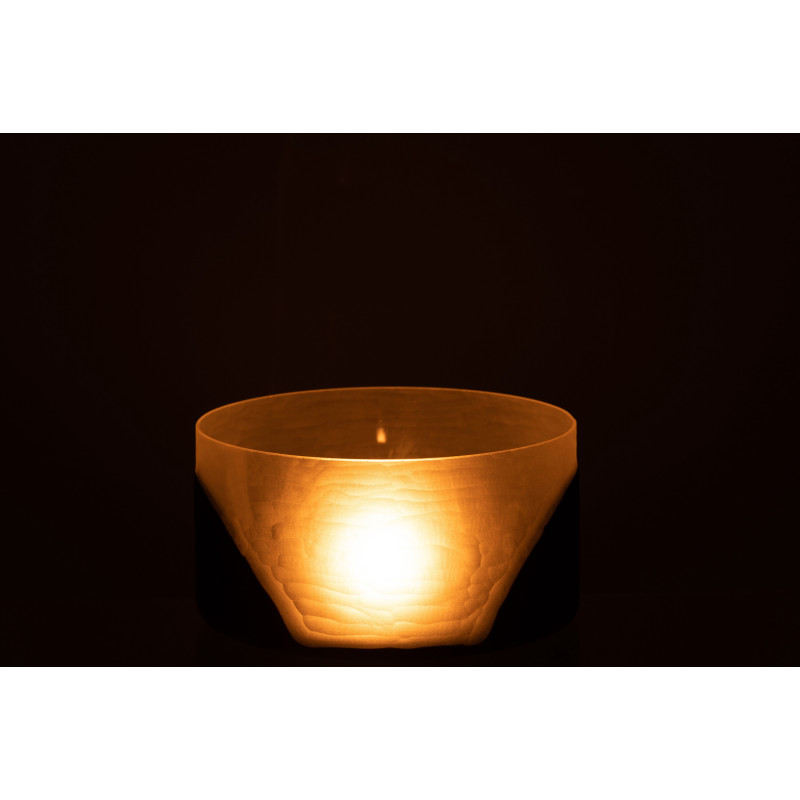 Photophore Rond Circulo Diamètre 25 cm en Verre Blanc Noir - 7