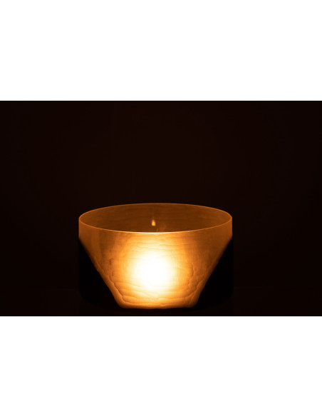 Photophore Rond Circulo Diamètre 25 cm en Verre Blanc Noir - 7