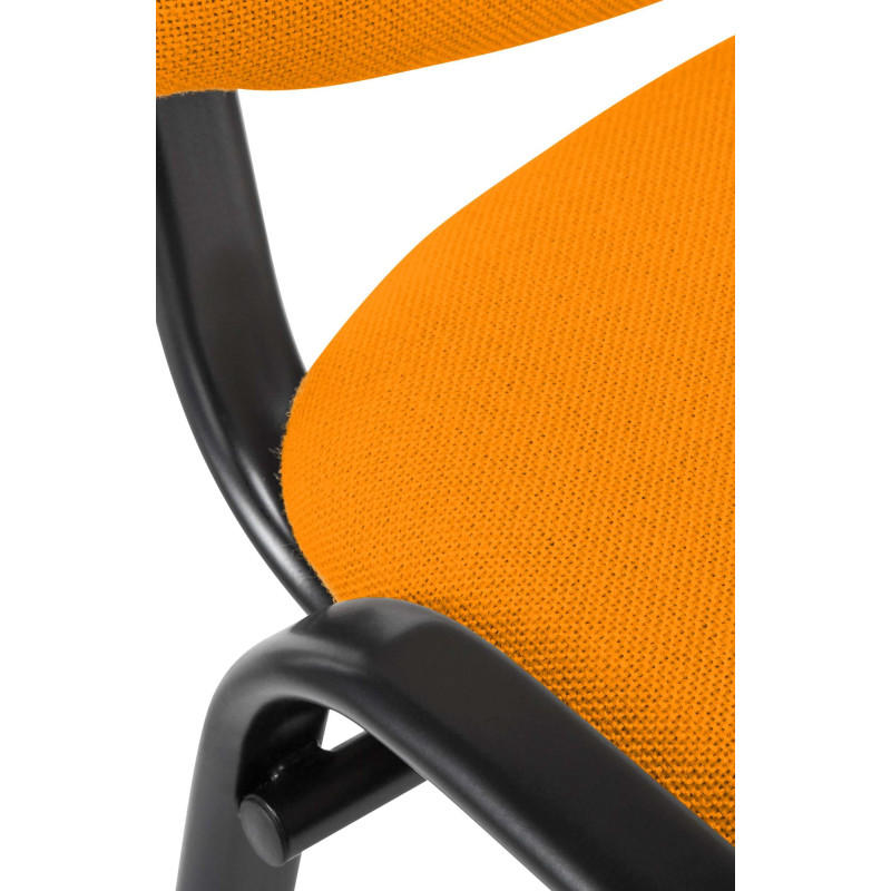 Chaise moderne en Tissu Orange Métal Noir Aliora - 2