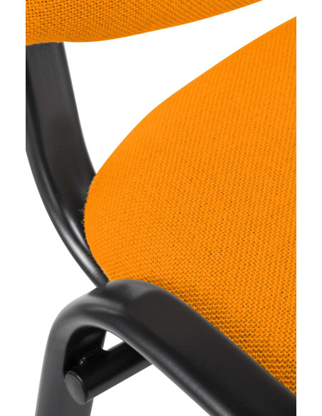 Chaise moderne en Tissu Orange Métal Noir Aliora - 2