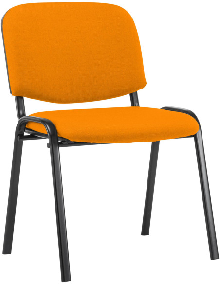 Chaise moderne en Tissu Orange Métal Noir Aliora - 1