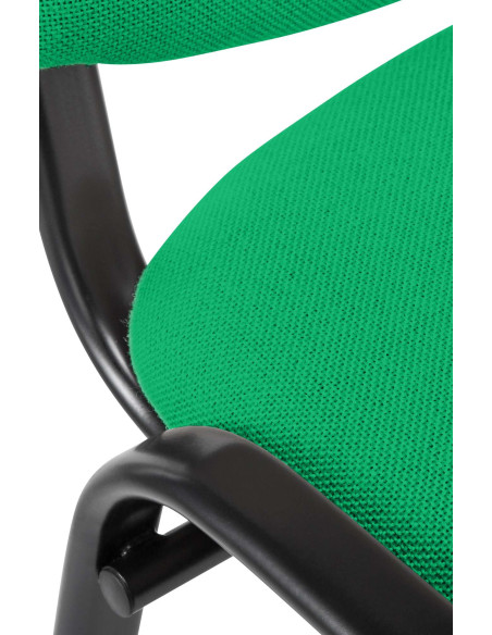 Chaise moderne en Tissu Vert Métal Noir Aliora - 1