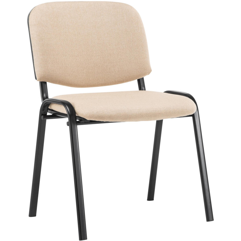 Chaise moderne en Tissu Blanc crème Métal Noir Aliora - 1