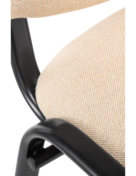 Chaise moderne en Tissu Blanc crème Métal Noir Aliora - 2