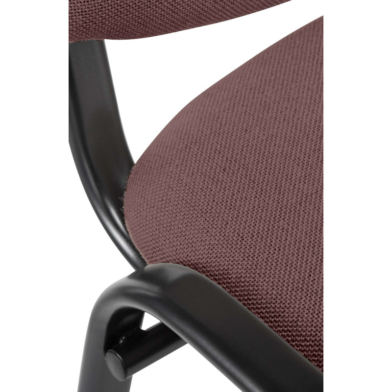 Chaise moderne en Tissu Marron Métal Noir Aliora - 2