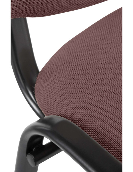 Chaise moderne en Tissu Marron Métal Noir Aliora - 2