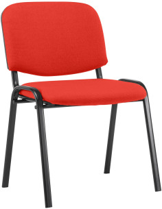 Chaise moderne en Tissu Rouge Métal Noir Aliora - 1