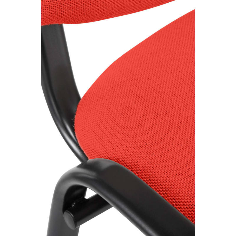Chaise moderne en Tissu Rouge Métal Noir Aliora - 2