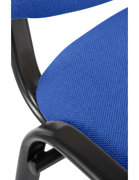 Chaise moderne en Tissu Bleu Métal Noir Aliora - 2