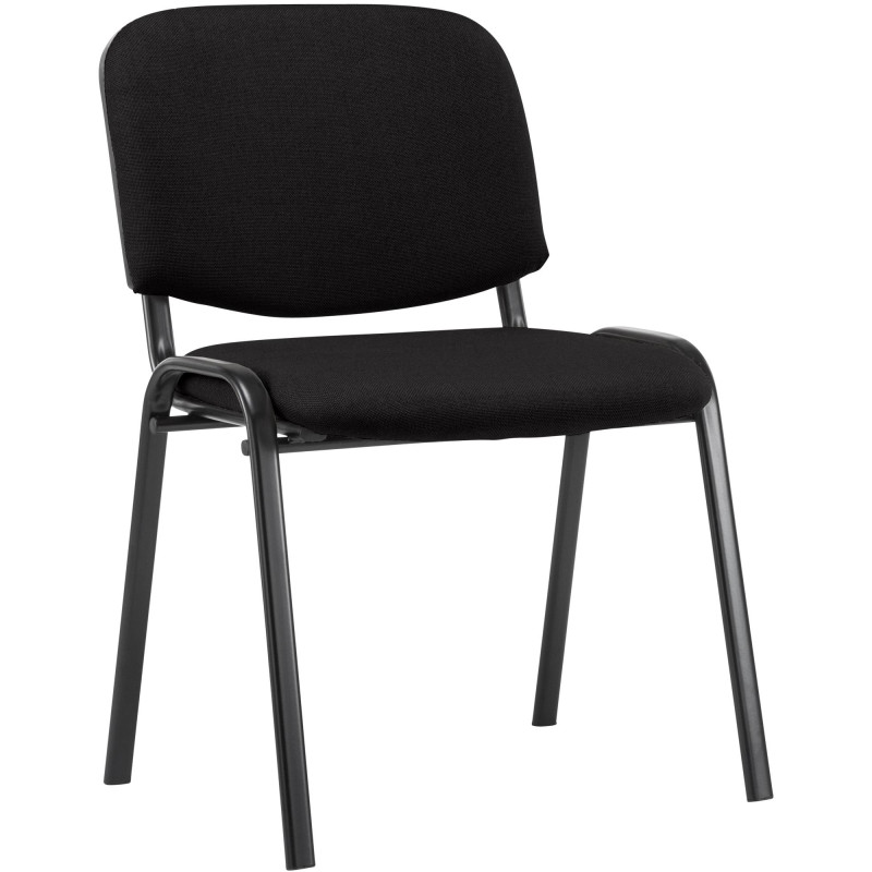 Chaise moderne en Tissu Noir Métal Noir Aliora - 1