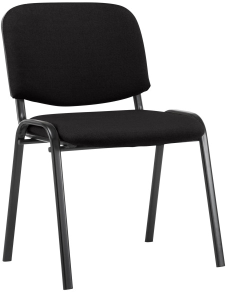 Chaise moderne en Tissu Noir Métal Noir Aliora - 1