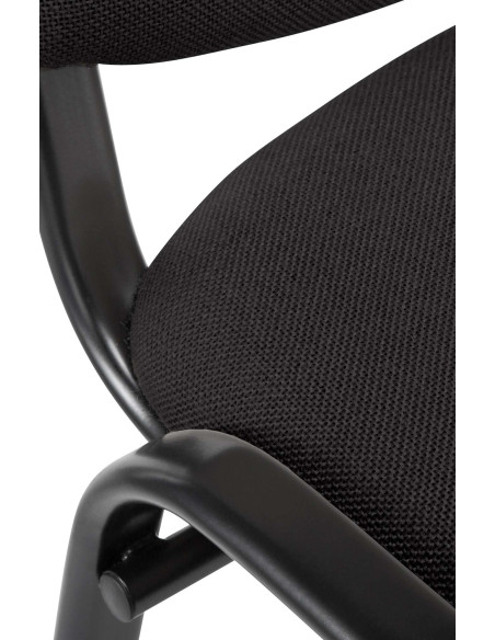 Chaise moderne en Tissu Noir Métal Noir Aliora - 2