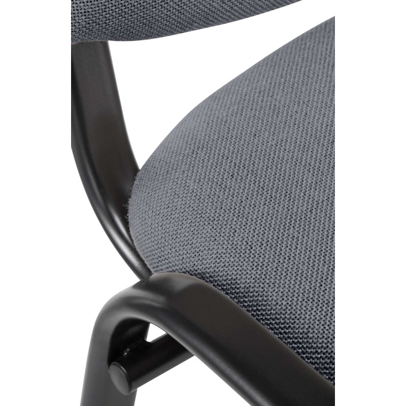 Chaise moderne en Tissu Gris Métal Noir Aliora - 2