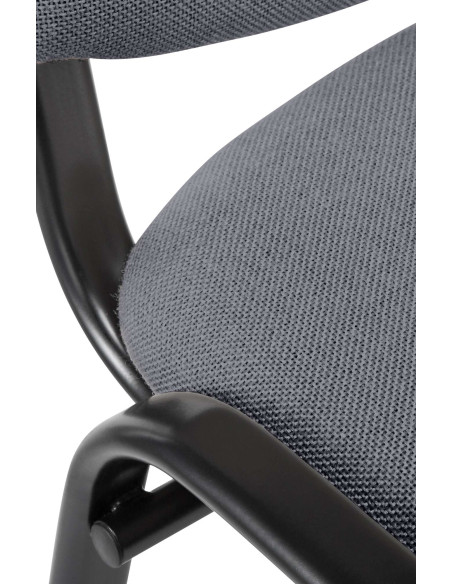 Chaise moderne en Tissu Gris Métal Noir Aliora - 2